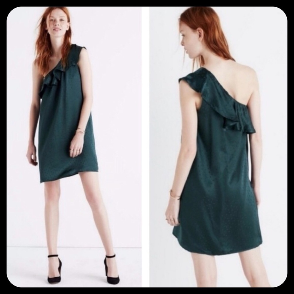 NWT Madewell One-Shoulder Ruffled Top Dress
